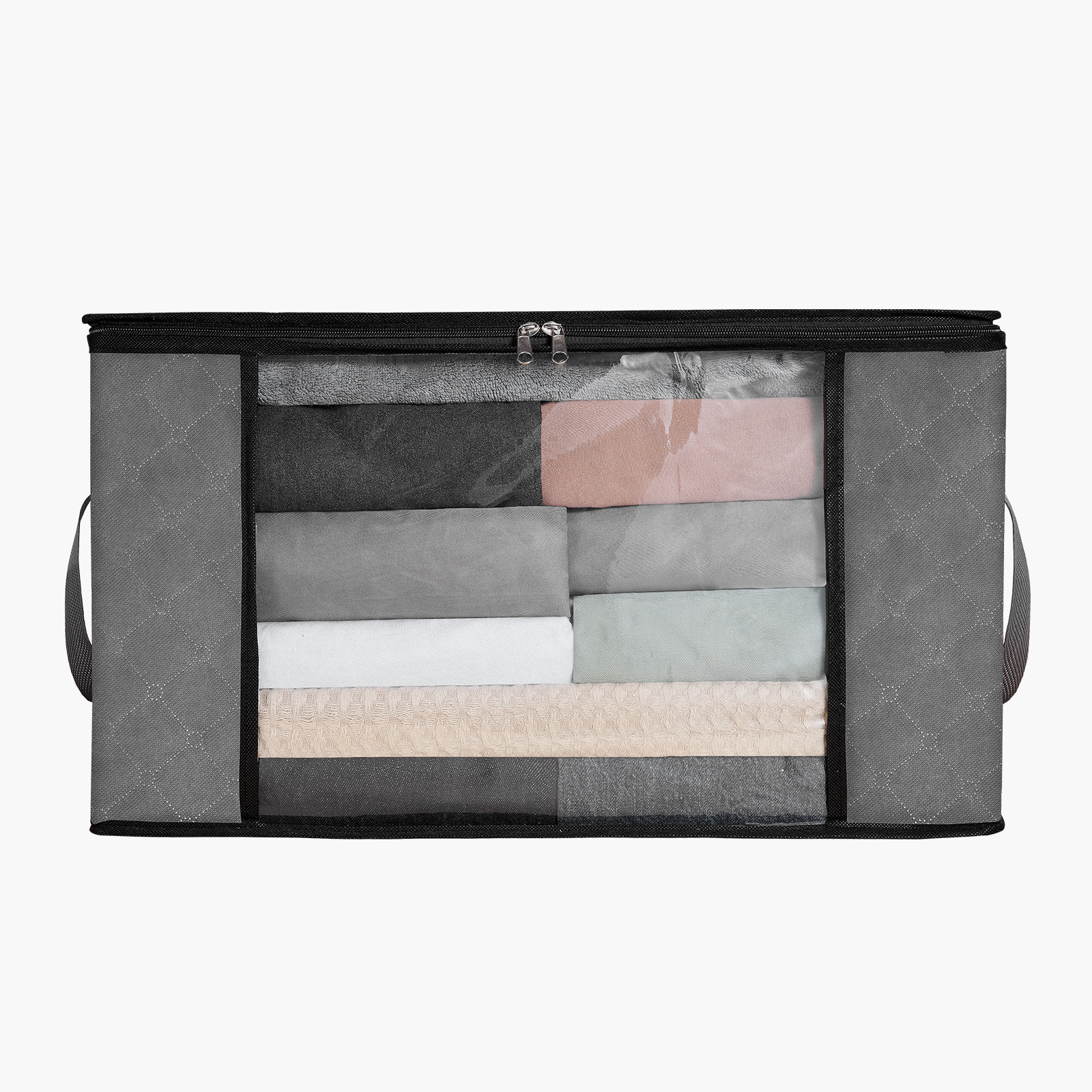 Large Grey Storage Bags For Bedroom Clothes And Bedding 6 Pack_voghion.com